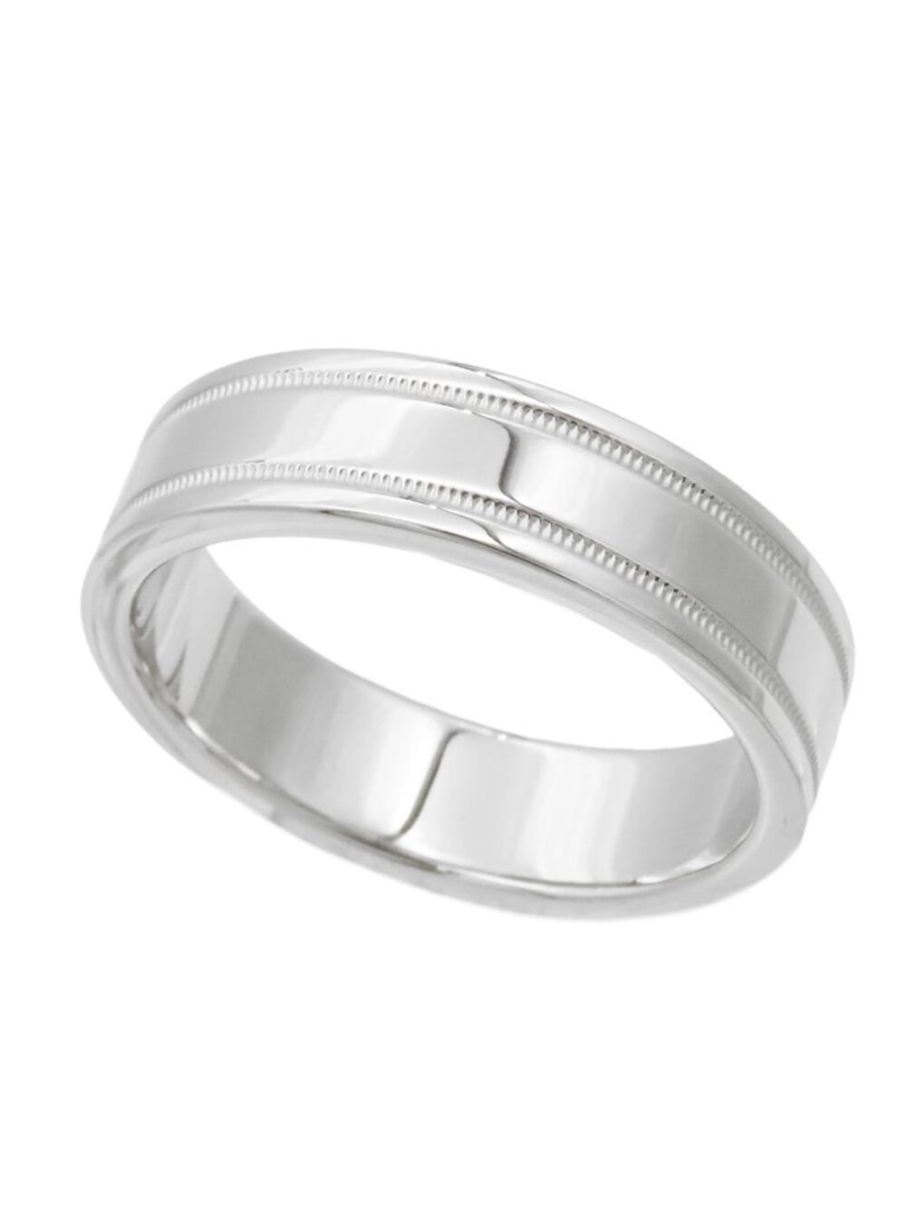 Tiffany & Co Double Milgrain Ring Platinum